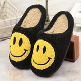 Couple home smiley face soft plush comfy warm slippers