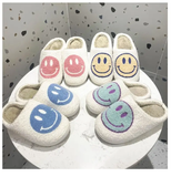 Couple home smiley face soft plush comfy warm slippers