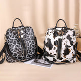 Paziye Leopard Print Cow Backpack