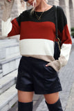 Color Block Loose Pullover Sweaters