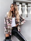 Plaid Flannel Shacket Jacket Women