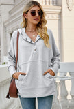 Snap Button Down Kangaroo Pocket Hoodies