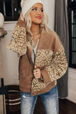 Brown Leopard Print Corduroy Long Sleeve Jacket