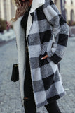 Lapel Plaid Fleece Winter Outfits Coat