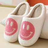 Couple home smiley face soft plush comfy warm slippers