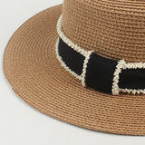 Paziye Flat Brim Straw Hat