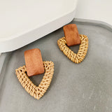 Paziye Rattan Earrings  Straw Earrings  Woven Earrings