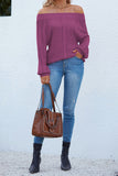One Shoulder Autumn Outfits Hollow Puff Sleeve Sweater