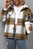 Winter Outfits Plaid Turn Down Neck Button Down Shacket Jacket Women