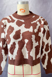 Leopard Knit Short Length Pullover Winter Outfits Sweaters