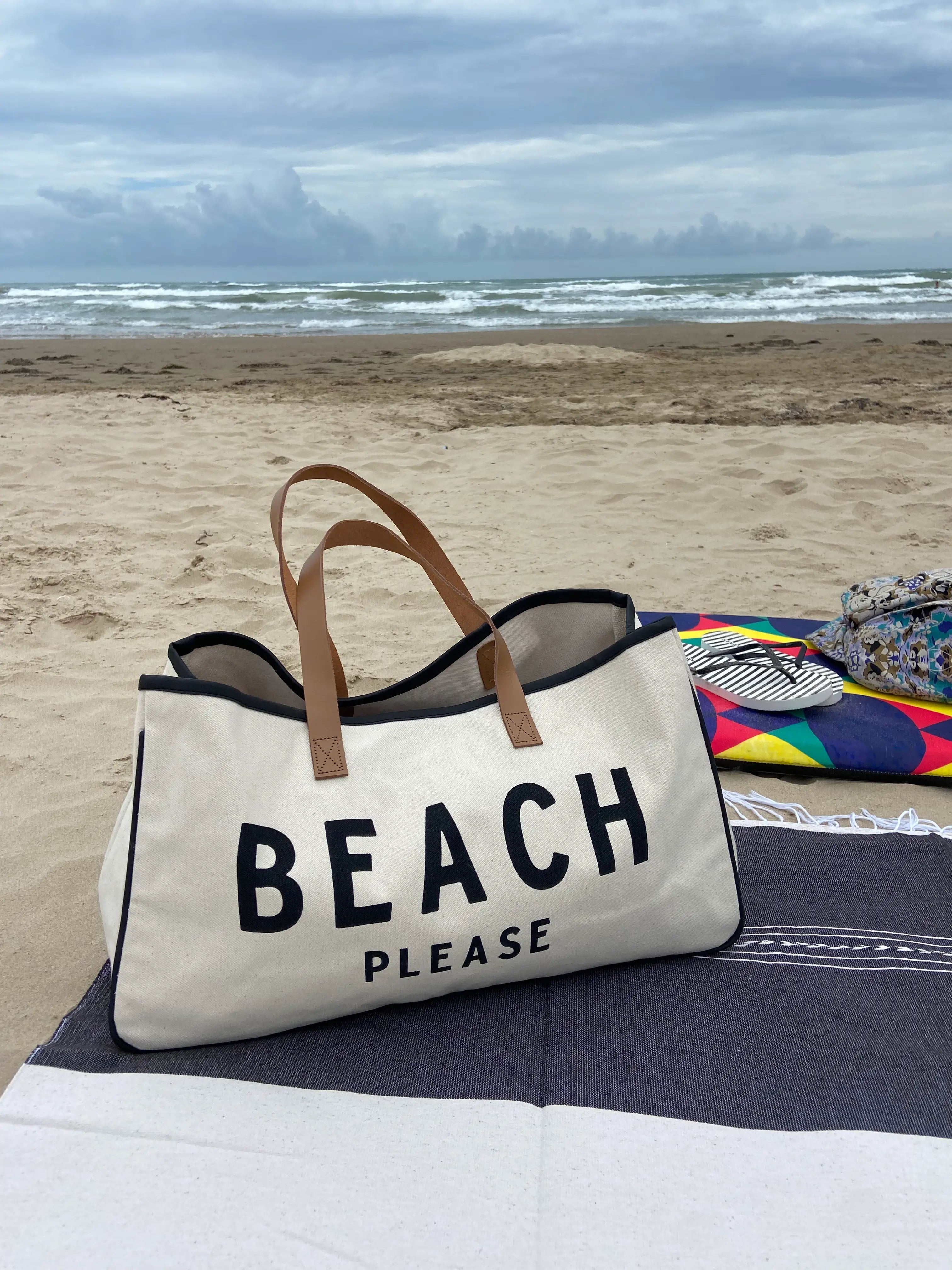 Canvas Beach Bag, Oversized Beach Bag