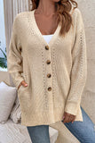 Front Open Button V Neck Knitting Cardigan