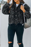 Plain Tassle Hem Corduroy Jacket Coat