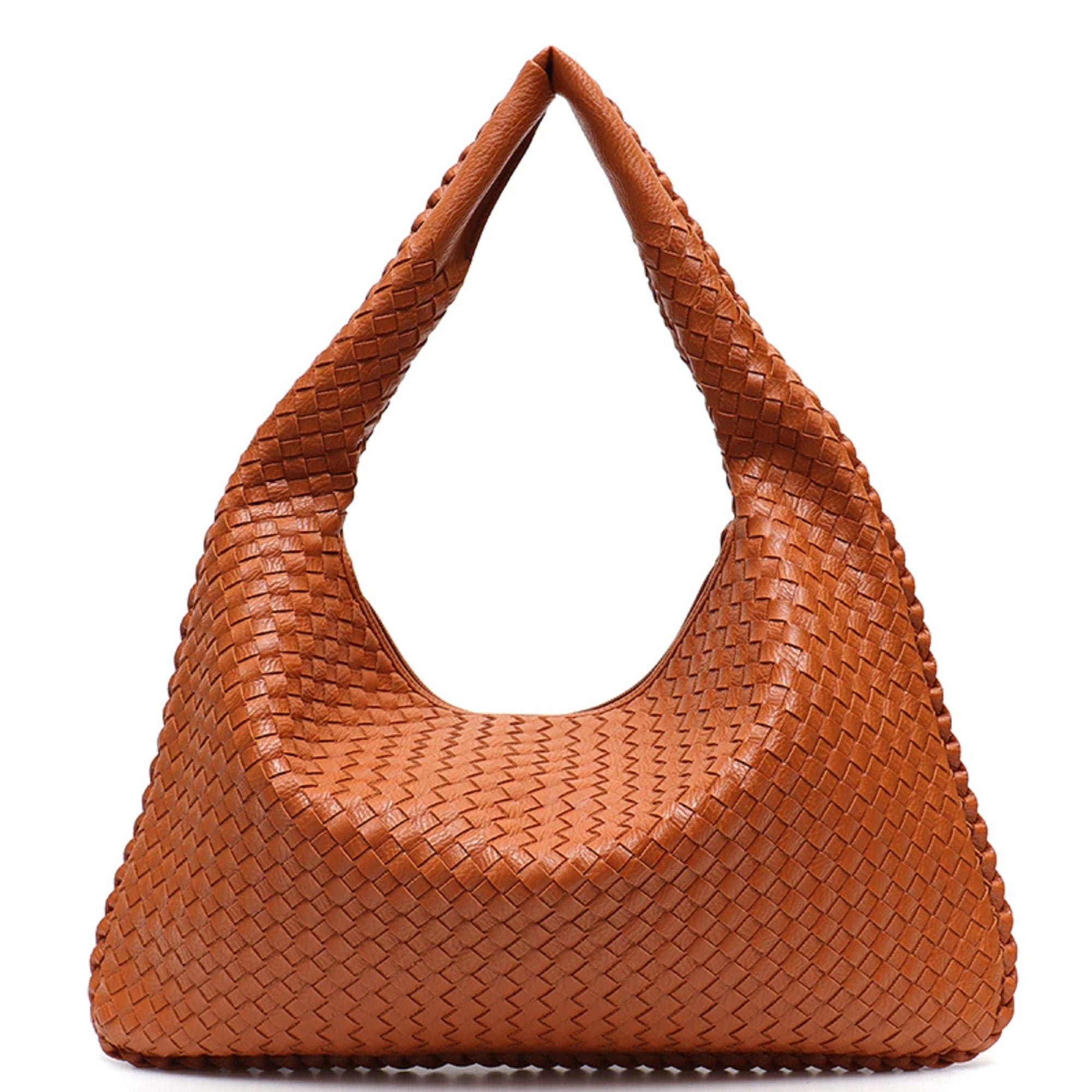 New Vegan Leather Bag Handmade Woven Casual Female Handbag