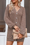 Plain Open Button Loose Knit Cardigans