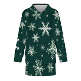 Oversized Wearable Blanket Christmas Print Hoodie With Pocket