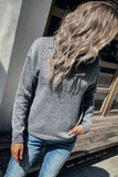 Plain Long Sleeve Button Autumn Outfits Sweater