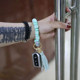 Paziye Card Holder Key Ring Silicone Bead Bracelet Key Chain
