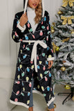 Winter Outfits Colorful Hooded Flannel Fluffy Long Robe