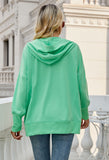 Snap Button Down Kangaroo Pocket Hoodies