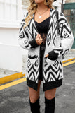 Winter Outfits Open Front Knitting Pockets Cardigan