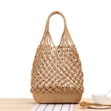 Paziye Summer Straw Handbag Beach Hollow Woven Bag