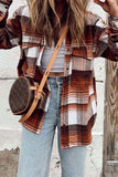 Plaid Buttoned Shacket Jacket Plaid Shirt Coat
