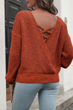 Criss Cross V Neck Two Way Wearing Knit Autumn Outfits Sweaters