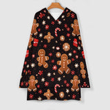 Oversized Wearable Blanket Christmas Print Hoodie With Pocket