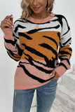 Tiger Stripe Knit Autumn Outfits Pullover Sweaters