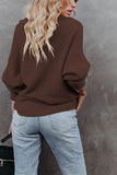 V Neck Turndown Collar Long Sleeve Sweater