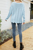 Plain Hollow Out Long Sleeve Sweater