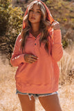 Snap Button Down Kangaroo Pocket Hoodies